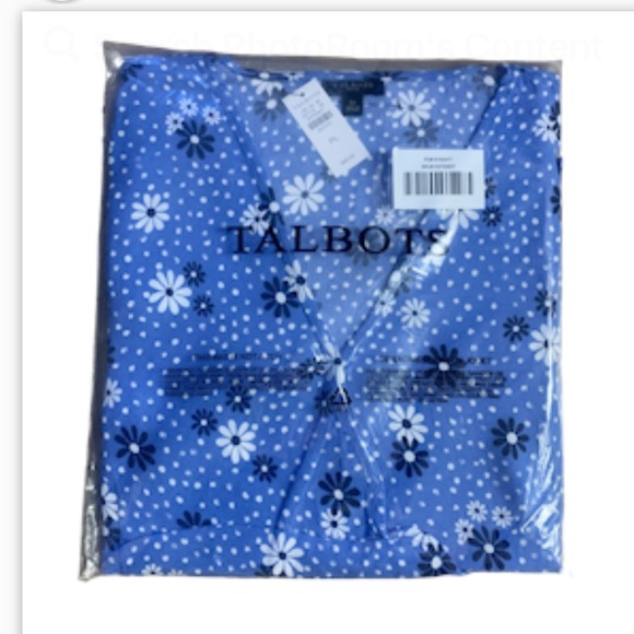 New Talbots Wrap top Large Petite Cottagecore Boho Flowers Dots Poet Sleeve - Picture 4 of 5